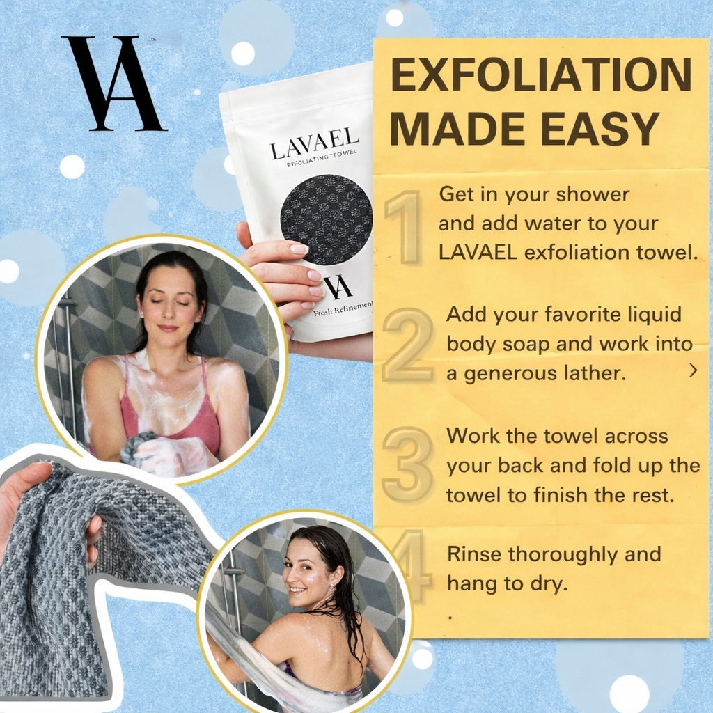 LAVAEL EXFOLIATING SHOWER TOWEL